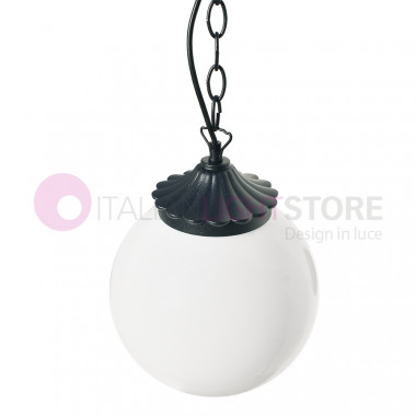 ORIONE ANTRACITA 1823 LIBERTI LAMP Lámpara colgante para exteriores con globo de esfera de policarbonato d.25