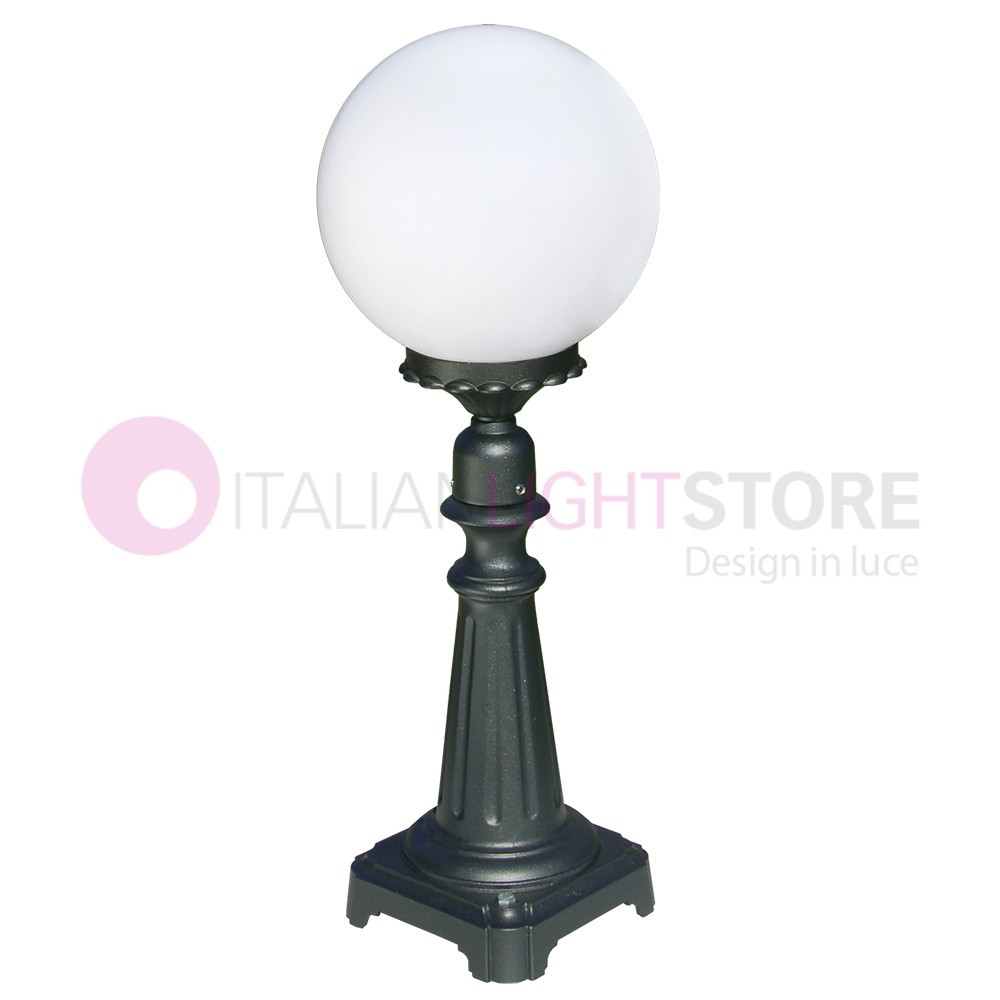 ORIONE ANTRACITE 1826 LIBERTI LAMP Luce da cancello h. 69 per Esterno con sfera globo policarbonato d.25