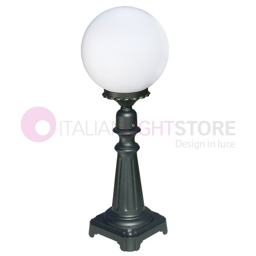 ORIONE ANTHRACITE 1826 LIBERTI LAMP Gate light h. 69 pour Outdoor avec sphère globe polycarbonate d.25