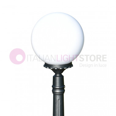 ORIONE ANTHRACITE 1828/1L LIBERTI LAMP Lamppost h. 110 for Outdoor Garden with sphere globe polycarbonate d.25