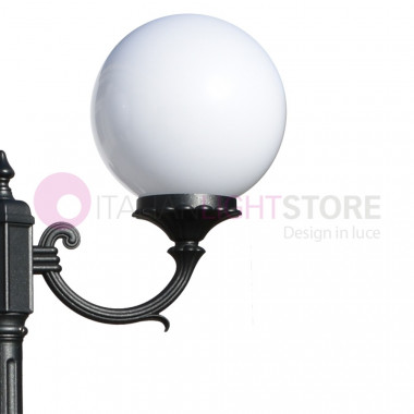 ORIONE ANTRACITA 1832/2L LIBERTI LAMPPOST con 2 luces para Jardín Exterior con esferas globos de policarbonato d.25