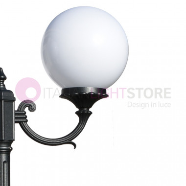 ORIONE ANTRACITE 1832/2L LIBERTI LAMP Lampione a 2 luci per Esterno Giardino con sfere globi policarbonato d.25