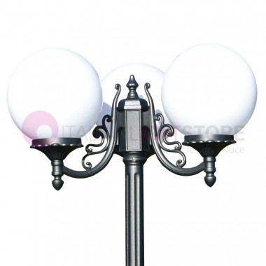 ORIONE ANTRACITA 1834/3L LIBERTI LAMPPOST con 3 luces para Jardín exterior con esferas globos de policarbonato d.25