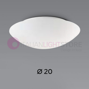 PANDORA FABAS 2433-23-102 Wall Ceiling Lamp in White Blown Glass D.20