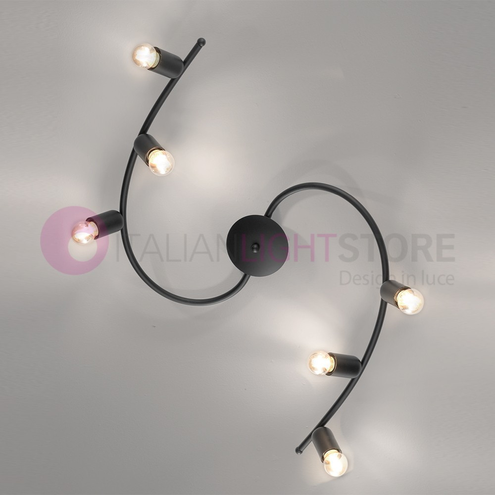 SNAKE Plafoniera a soffitto 6 luci stile Industriale moderno