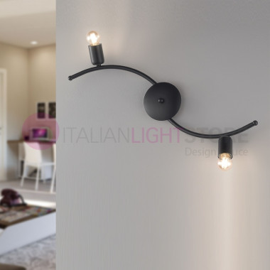SNAKE Ceiling and wall lamp 2 lights Modern Industrial style