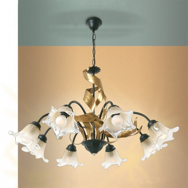 Lámpara de araña MELISSA con 8 luces en iron classic estilo florentino