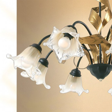 Lámpara de araña MELISSA con 8 luces en iron classic estilo florentino