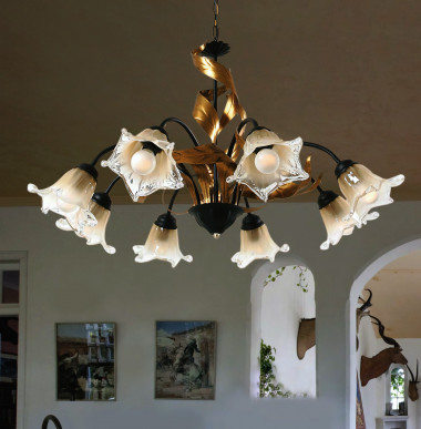 Lustre MELISSA avec 8 lumières en Fer Classique Florentine Style