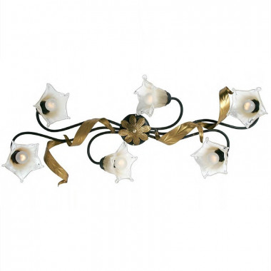 MELISSA by Padana Chandeliers, Lámpara de techo alargada 6 luces en hierro clásico estilo florentino