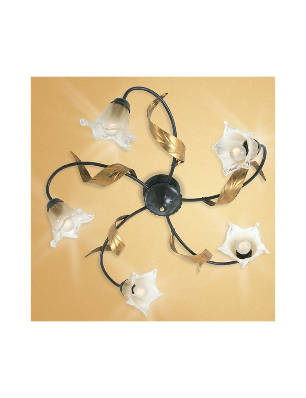 MELISSA by Padana Chandeliers, Ceiling Lamp 5 Lights Florentine Floral Style