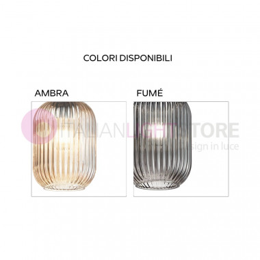 ASTON 3585-40 FABAS LUCE Lampe à suspension en verre coulé Style industriel moderne