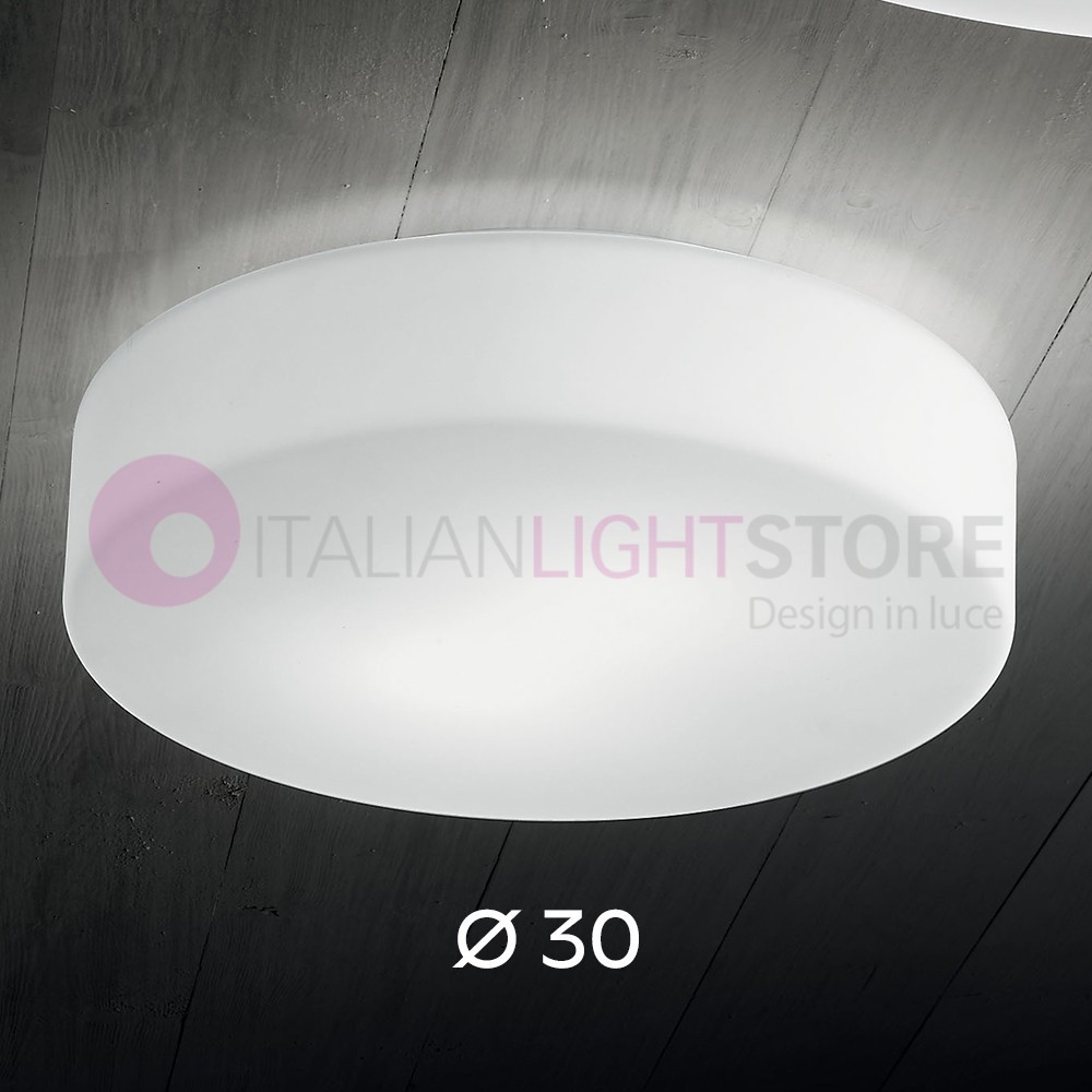 GRAFF 3209-61-102 FABAS LUCE Plafoniera Rotonda in Vetro Bianco Soffiato D.30