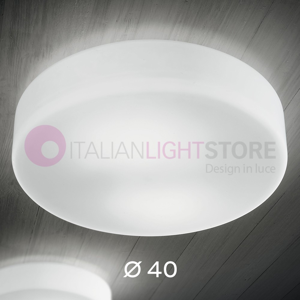 GRAFF 3209-65-102 FABAS LUCE Plafoniera Rotonda in Vetro Bianco Soffiato D.40