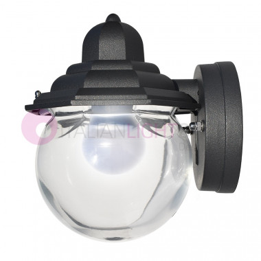 MASSIOLA Mini Lanterna Applique per Esterno con Vetro Trasparente