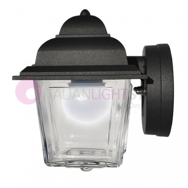 MASSIOLA Mini Lantern Outdoor Wall Lamp with Transparent Glass