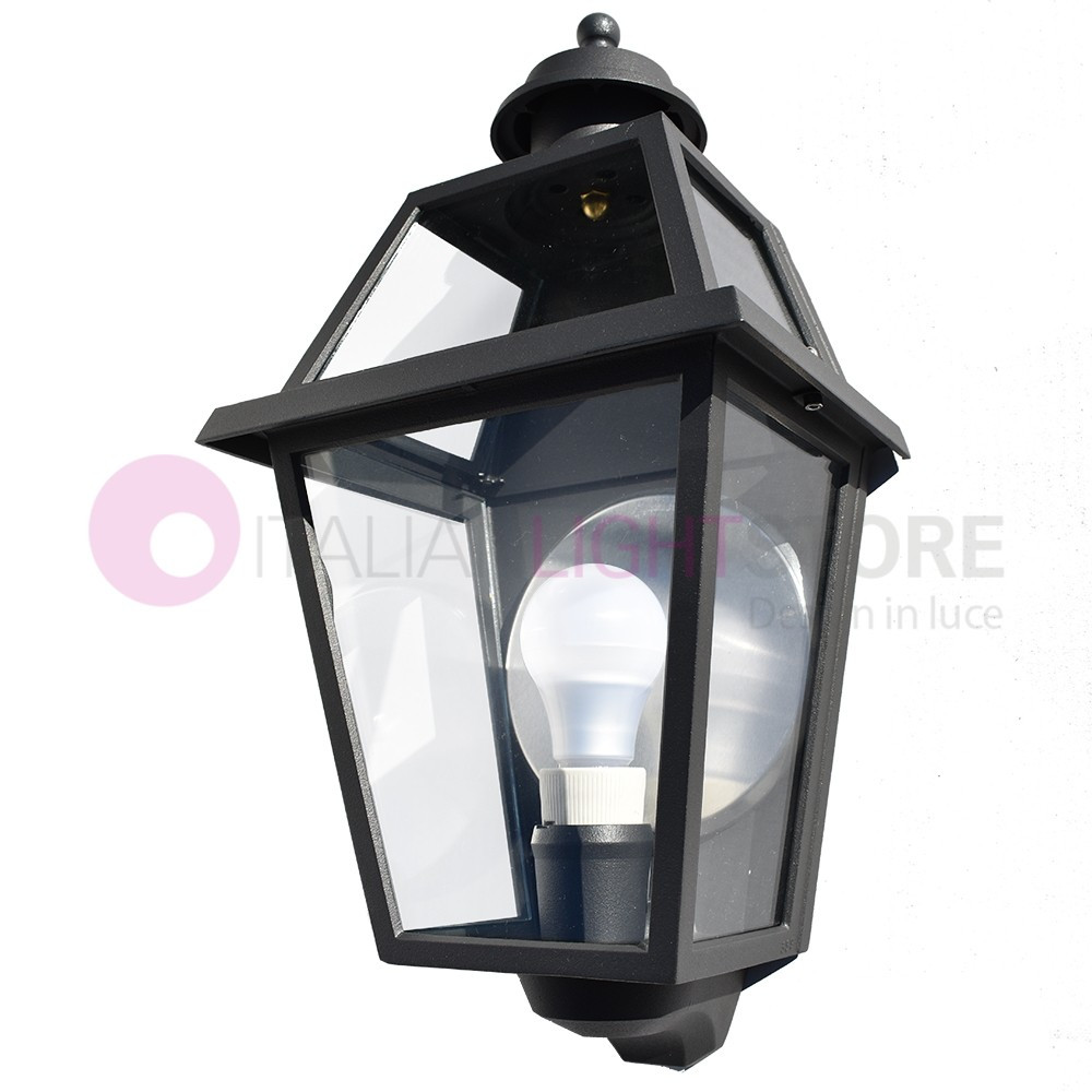 RIVALBA Half Lantern Lámpara de pared Lámpara de pared para exteriores Vidrio transparente