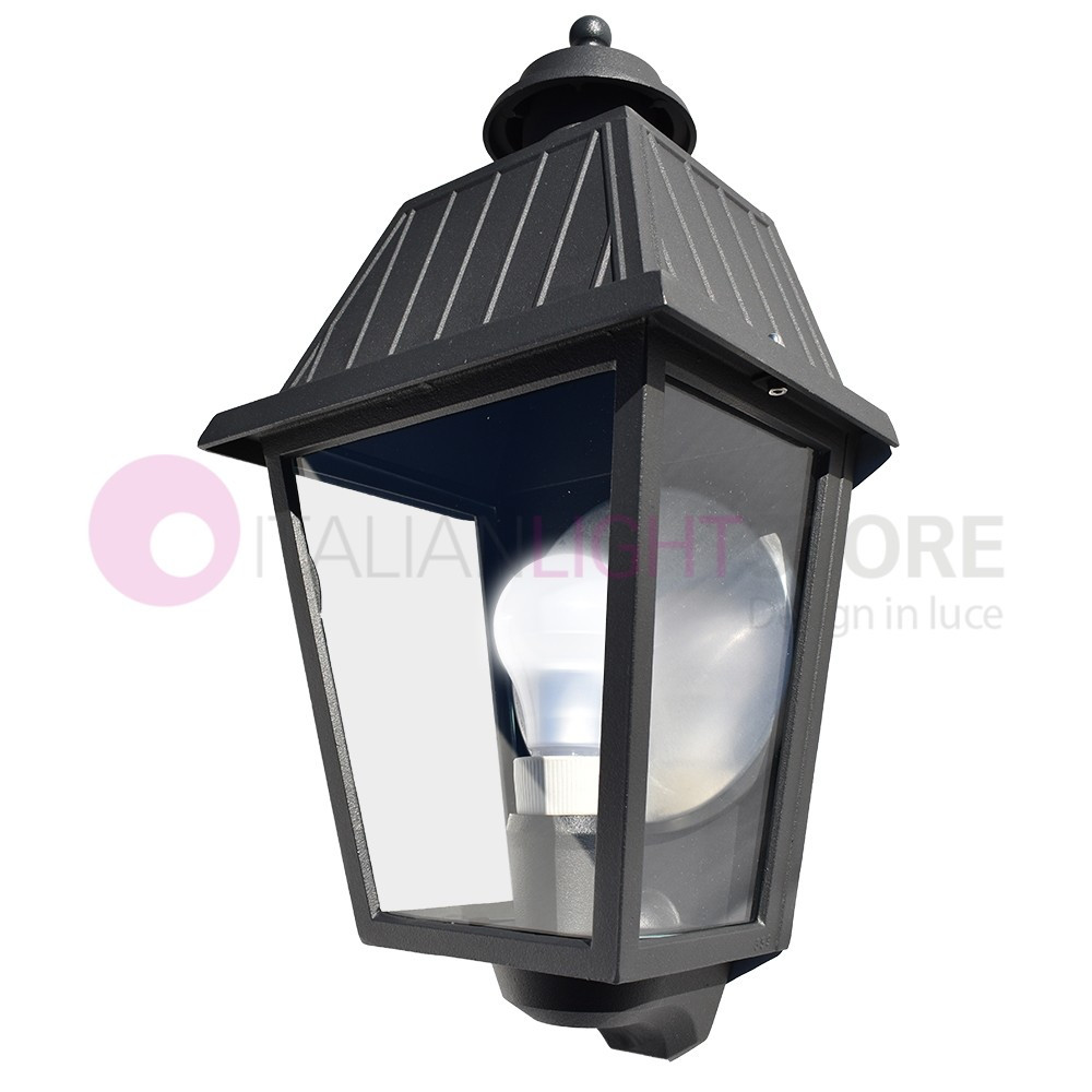 RIVALBA Half Lantern Applique Murale Extérieure Verre Transparent