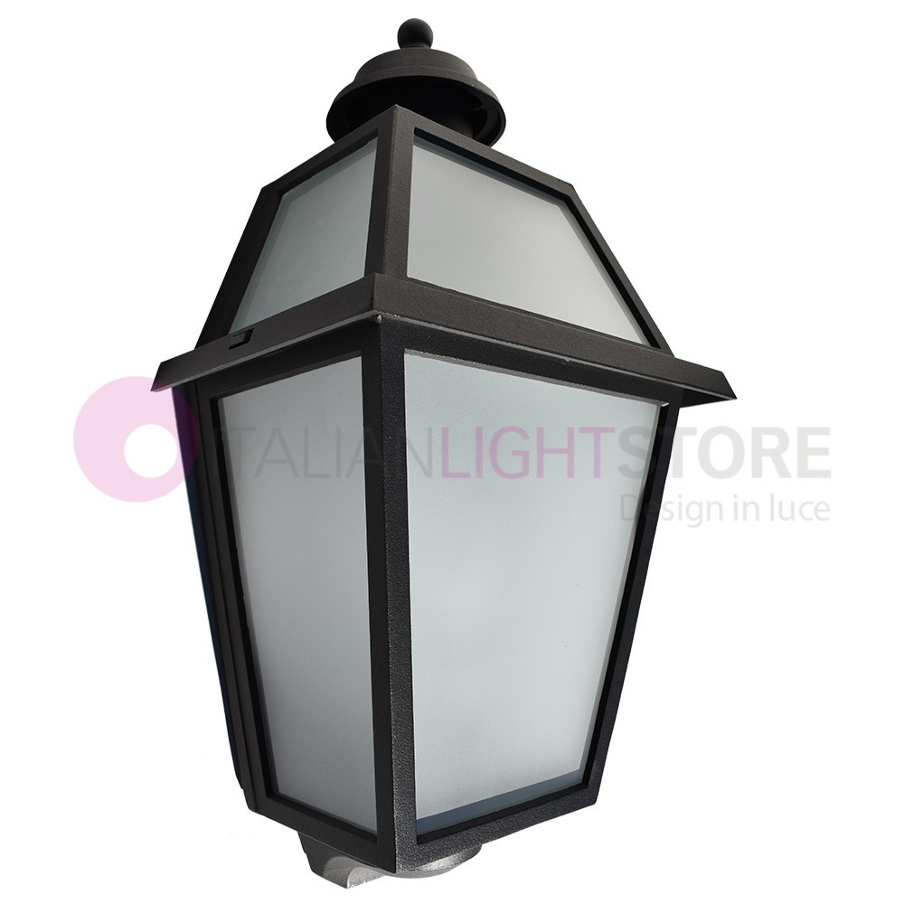 RIVALBA Half Lantern Applique Murale Extérieure Verre Satin