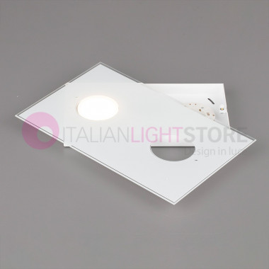 GALATEA LAMEXPORT Applique Plafoniera L. 36 X 23 Vetro Bianco Design Moderno