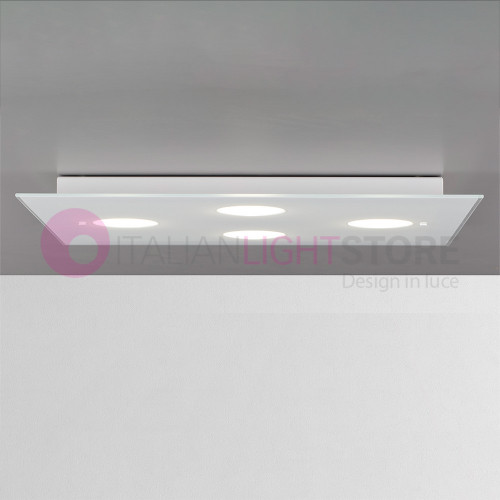 GALATEA LAMEXPORT GD0205/4PL Plafoniera L. 50 X 40 Vetro Bianco Design Moderno
