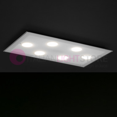 GALATEA LAMEXPORT GD0205/6PL Ceiling lamp L. 70 x 40 White glass Modern Design