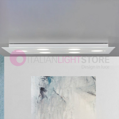 GALATEA LAMEXPORT GD0205/6PL Ceiling lamp L. 70 x 40 White glass Modern Design