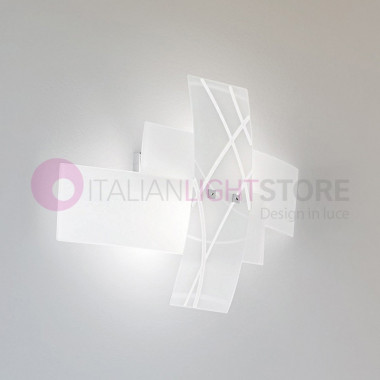 FRIDA AG GEALUCE Modern Wall Lamp with Silk-screened Glass GEALUCE