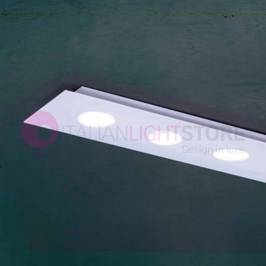 GALATEA GD0205/PL4L LAMEXPORT Lámpara de techo L. 77 x 19 Vidrio blanco Diseño moderno