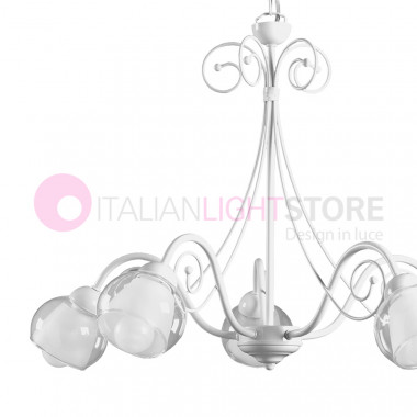EVELYN Classic Chandelier 5 Lights White