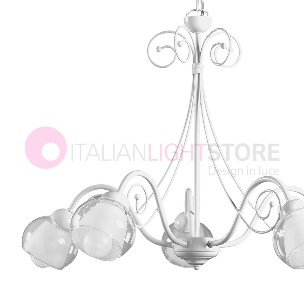 EVELYN Classic Chandelier 5 Lumières Blanc