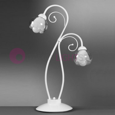 EVELYN Classic Lampe de Table 2 Lumières Métal Blanc