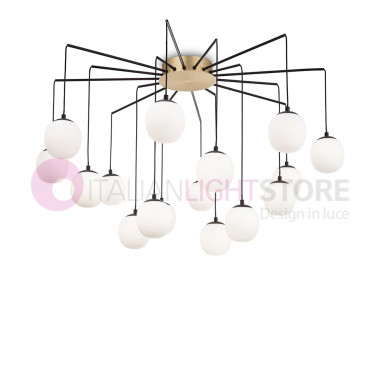 Rhapsody Ideal Lux art. 236964 - Chandelier with 16 led lights with glass spheres