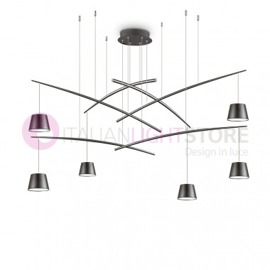 FISH Ideal Lux art. 196985 - LED pendant lamp with black lampshade