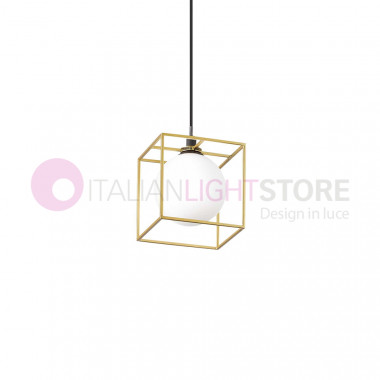 Lingotto Ideal Lux arte. 251103 - lámpara de araña decorativa suspensión jaula de latón - diseño moderno