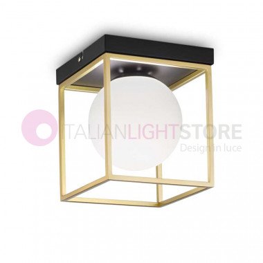 Lingotto Ideal Lux art. 198132 - ceiling lamp decorative brass cage ceiling lamp - modern design