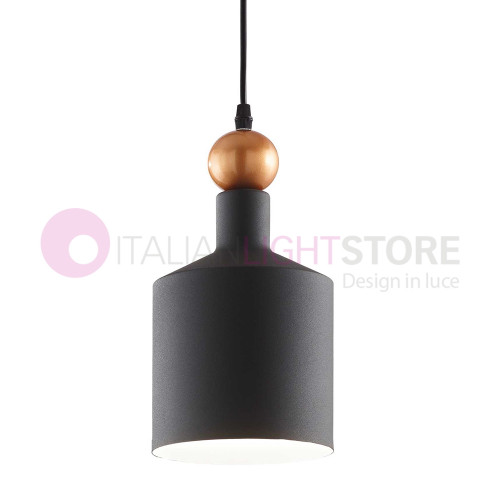 TRIADE Ideal Lux art 221496 -  Sospensione lampadario cucina in metallo grigio scuro -  illuminazione diretta