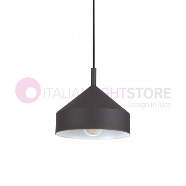 Lampe à suspension yourte IDEAL LUX Art 281568 noir avec intérieur blanc