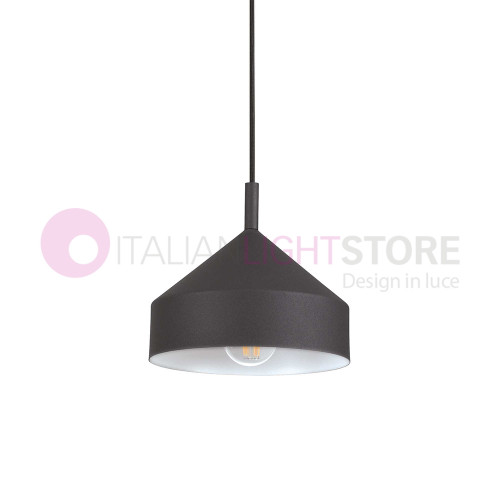 Yurt suspension lamp IDEAL LUX Art 281568 black with white interior