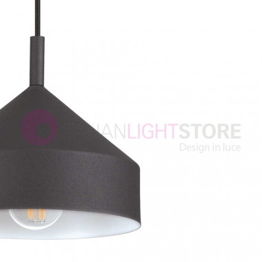 Lampe à suspension yourte IDEAL LUX Art 281568 noir avec intérieur blanc