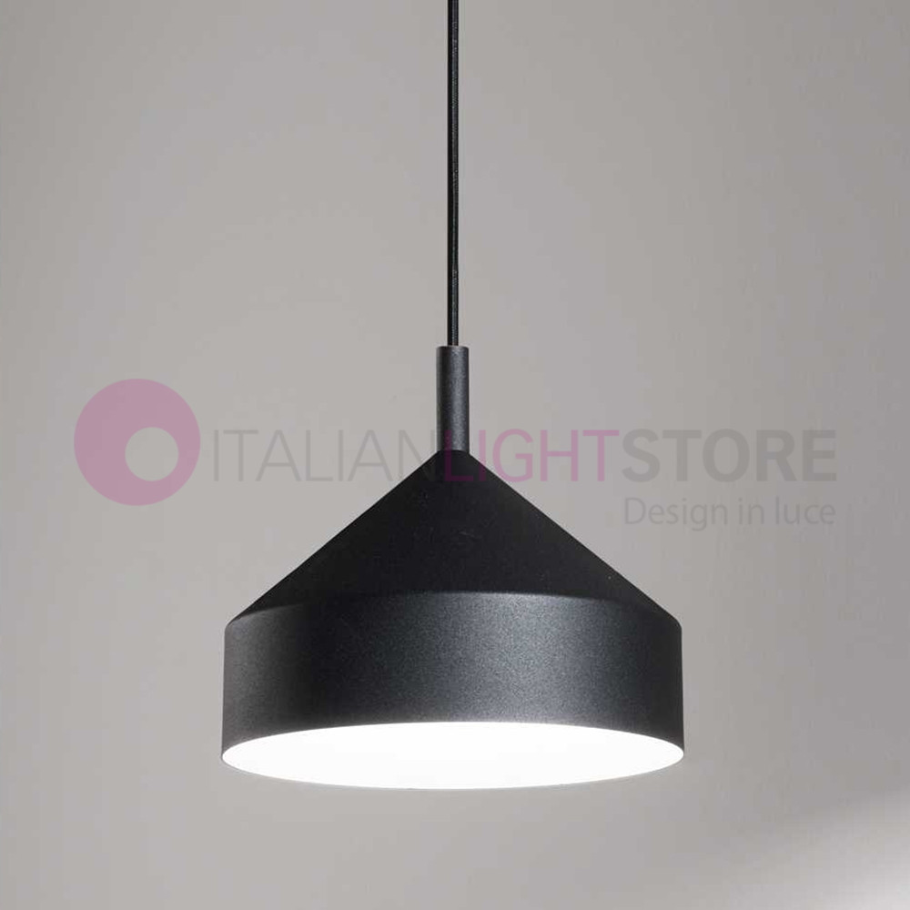 Lámpara de suspensión de yurta IDEAL LUX Art 281568 negro con interior blanco