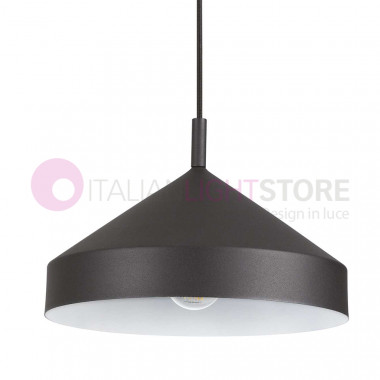 Suspension yourte LAMP IDEAL LUX Art 285139 noir avec intérieur blanc