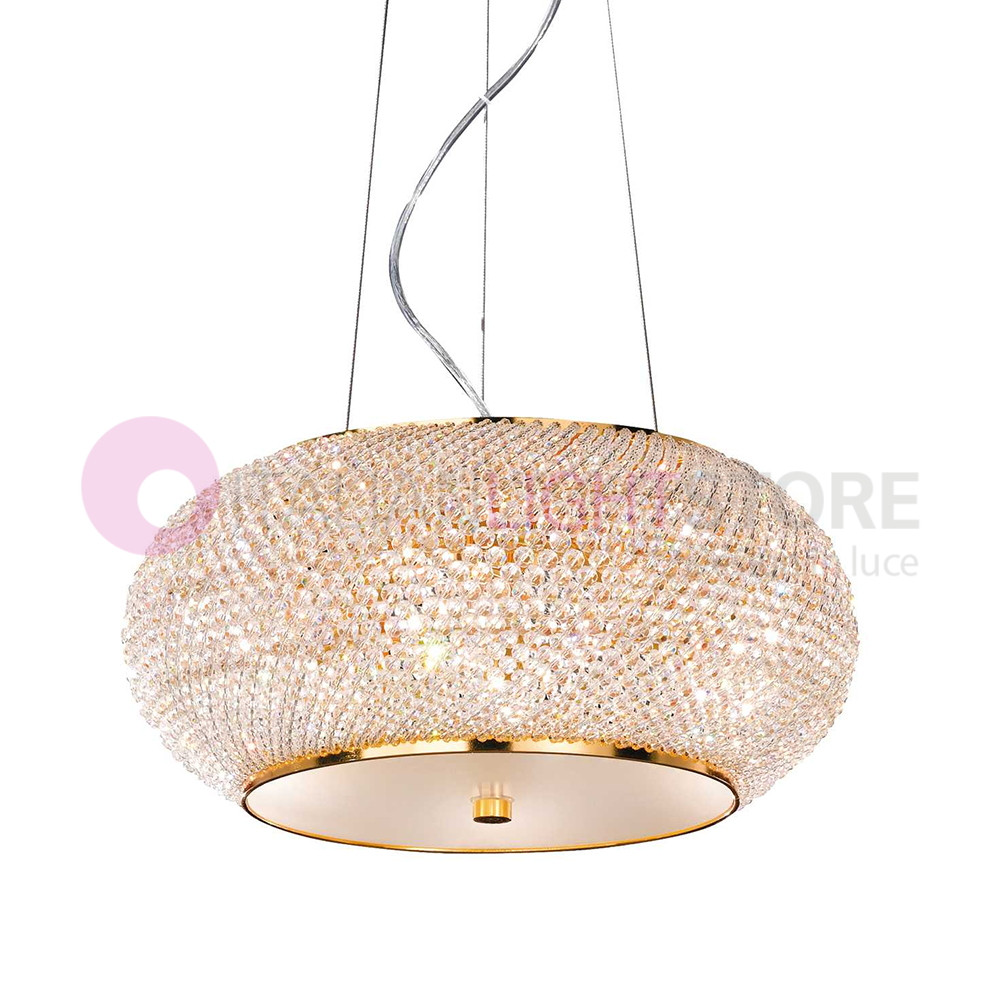 Golden pendant lamp Pashà Ideal Lux