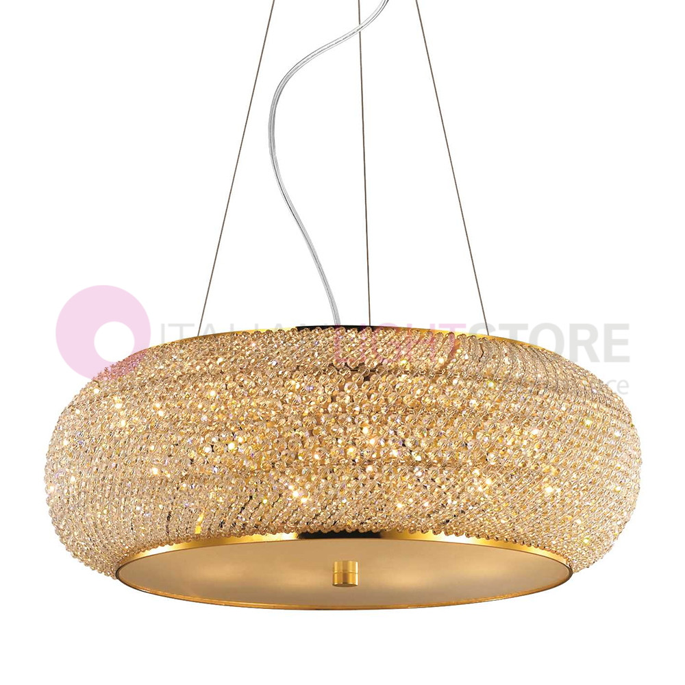 Lámpara colgante dorada Pashà Ideal Lux 082257