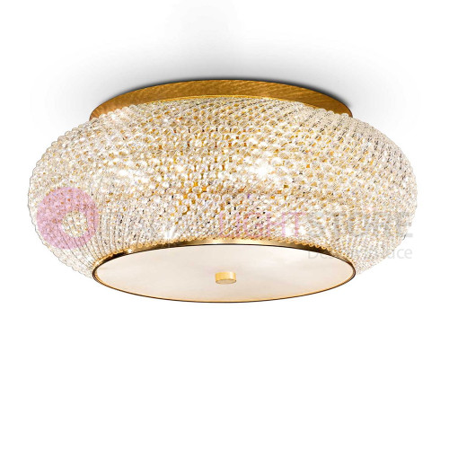 Plafoniera Lampada da soffitto dorata Pashà pl14 Ideal Lux165004