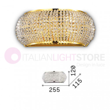 Lámpara de pared moderna con hilos de perlas Pashà Ideal Lux Art. 082288