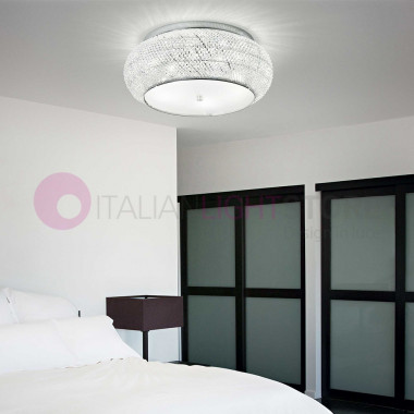 Ceiling chandelier modern design Pashà Ideal Lux Art 100784 chrome