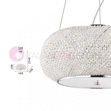 Lámpara colgante de diseño moderno Pashà Ideal Lux Art 082158 cromo