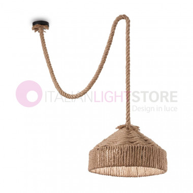 CANAPA SP1 134833 Ideal Lux Rustic Style Rope Pendant Lamp