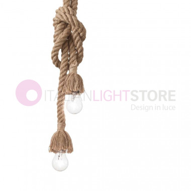 CANAPA SP2 134840 Pendentif Ideal Lux Rustic Style Rope 2 Light